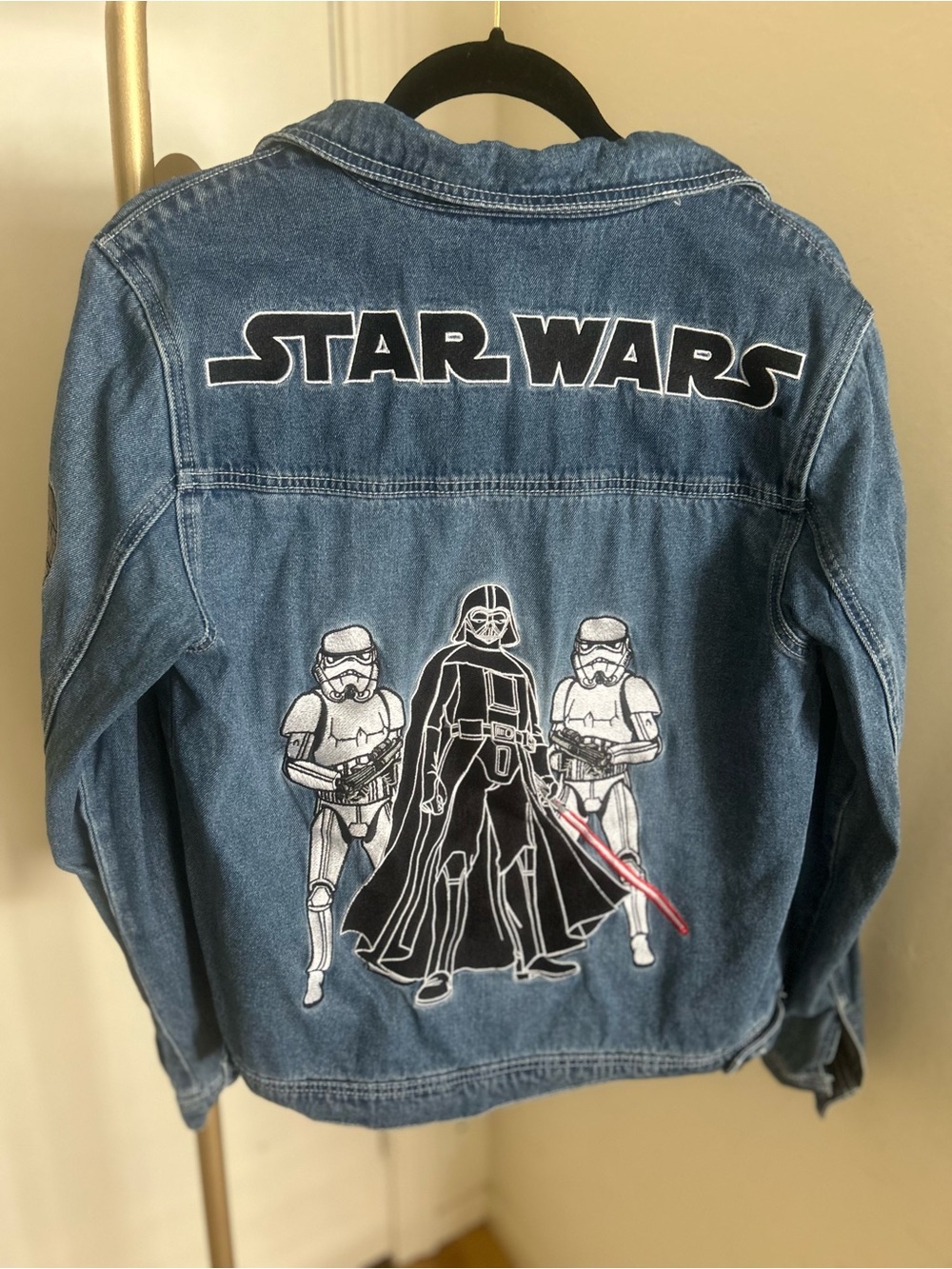 Star Wars Blue Denim Jacket with Black & White Character Graphics - Picture 9 of 10